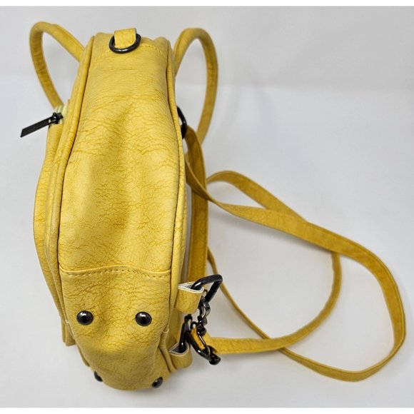 Faux Yellow Leather‎ Mini Rainbow backpack - Picture 3 of 11